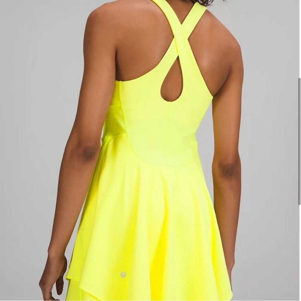 NWT Lululemon Court Crush Tennis Dress Electric Lemon Women’s Size 6 - Picture 6 of 13